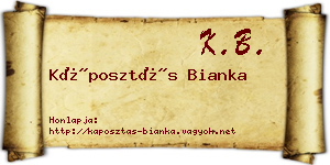 Káposztás Bianka névjegykártya