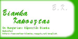 bianka kaposztas business card