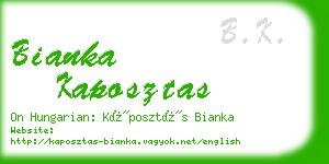 bianka kaposztas business card